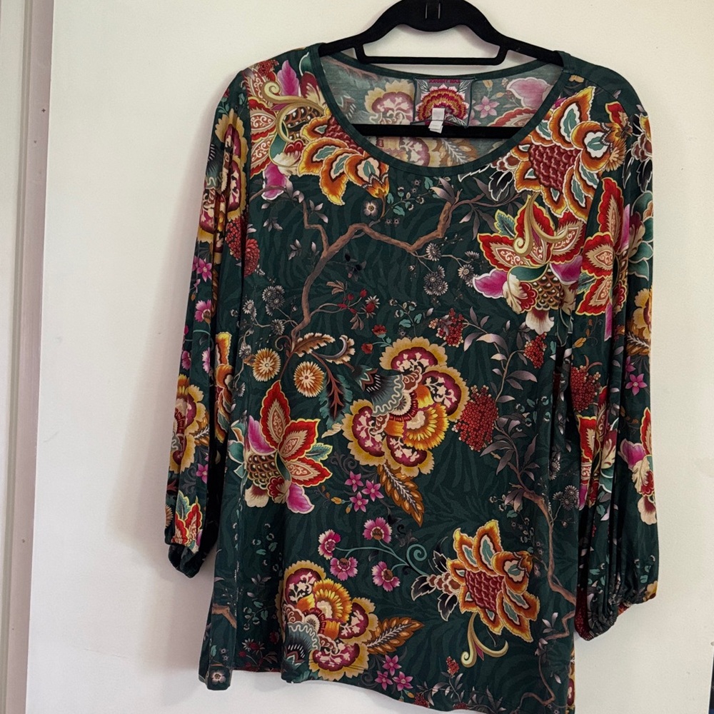 Johnny Was Multicolor Floral Blouse